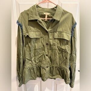 Matilda Jane Utility Jacket in Olive with Fringe Detail